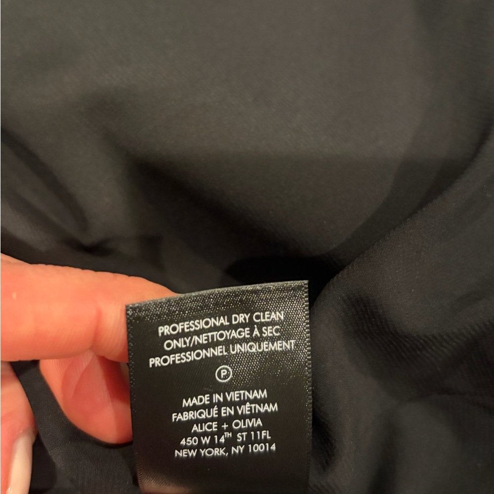 Alice + Olivia Black Mini Dress with Rhinestone Waist - Picture 10 of 11